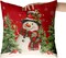 Snowman Christmas Red Throw Pillow Covers 18x18 Set of 2 Winter Snow Snowman Pine Tree Bird Print Decorative Outdoor Pillow Cases Xmas Farmhouse Pillowcase Winter Holiday Decor for Home Couch